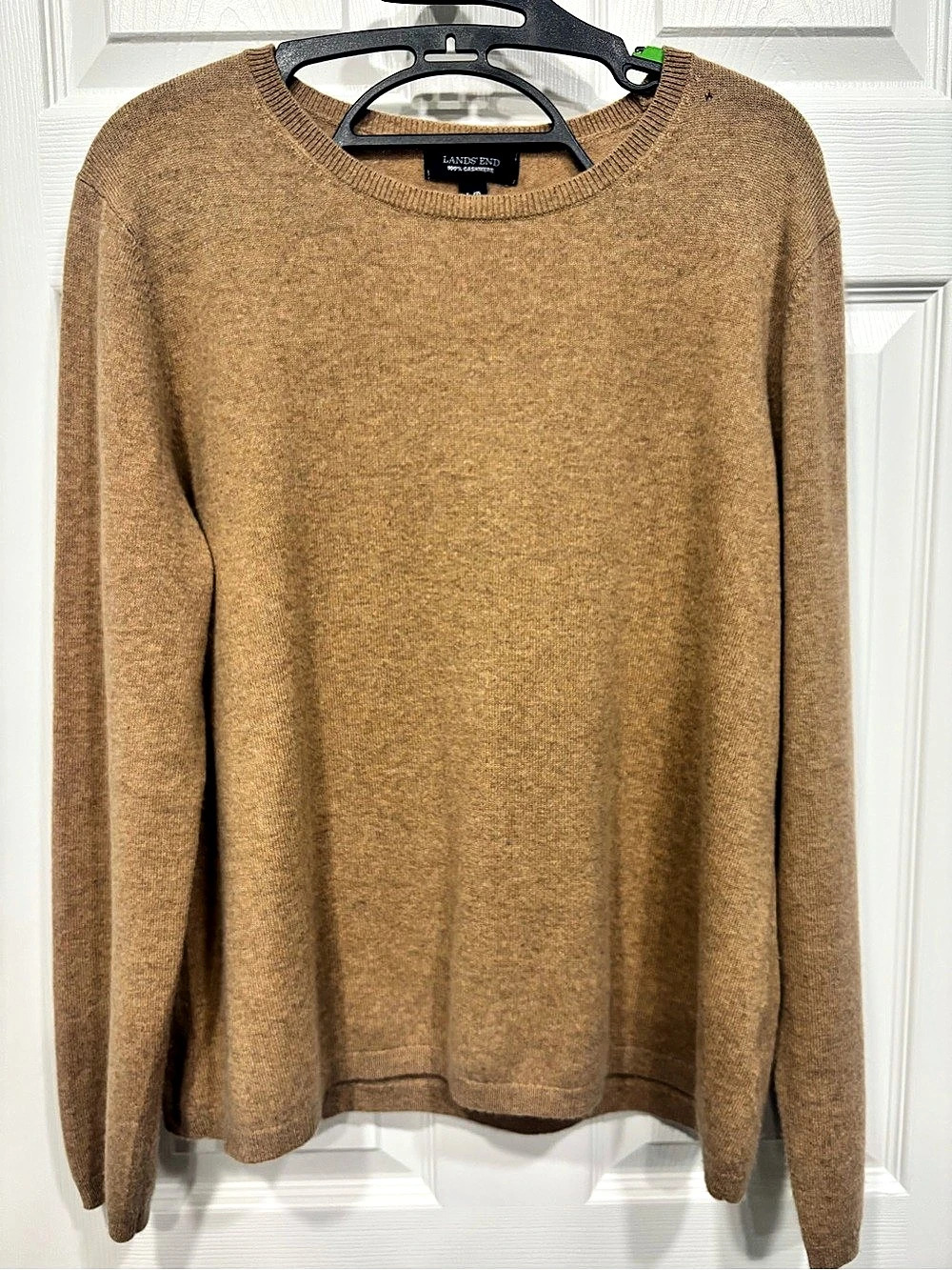 Lands' End 100% Cashmere Crewneck Sweater Brown Size LP